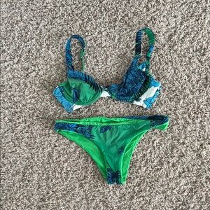 Tropical Print Bikini Set